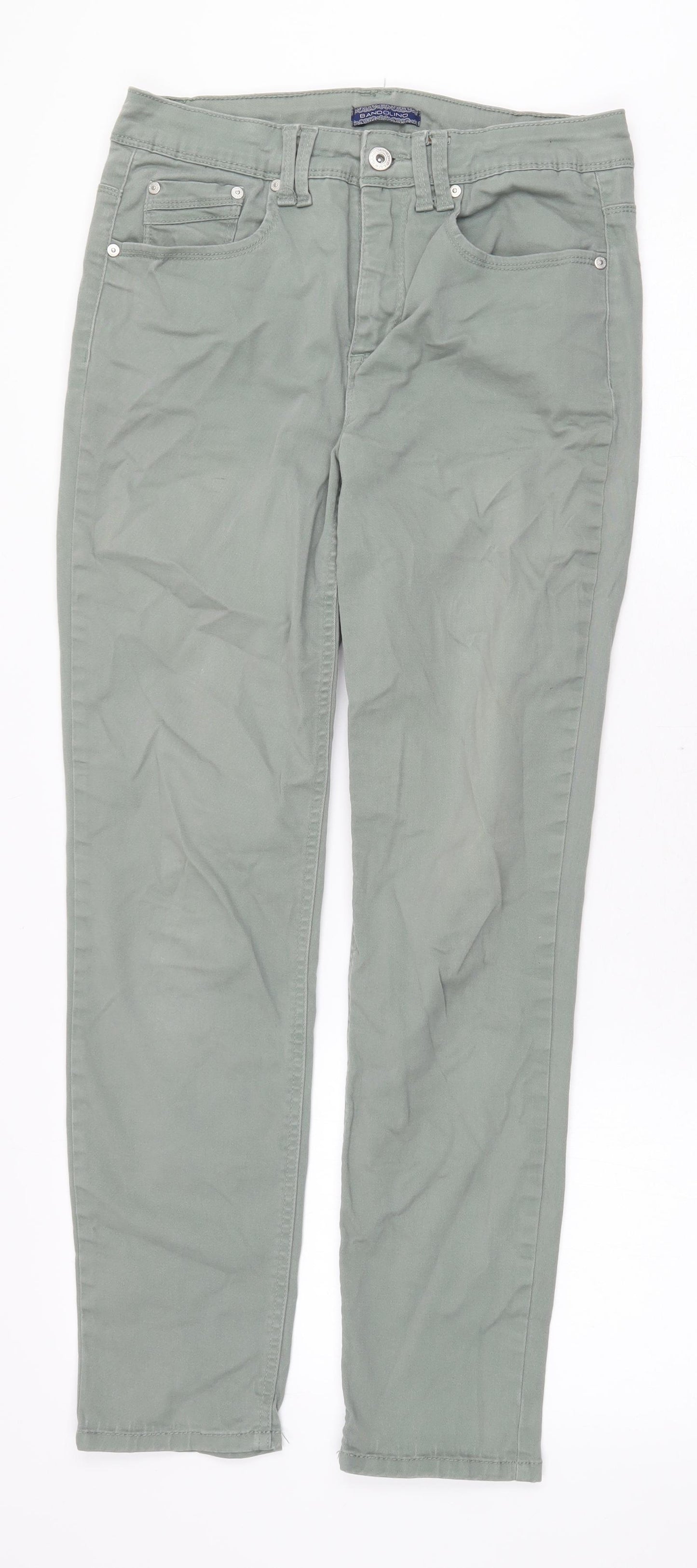 Bandolino Womens Grey Cotton Straight Jeans Size 30 in Regular Zip