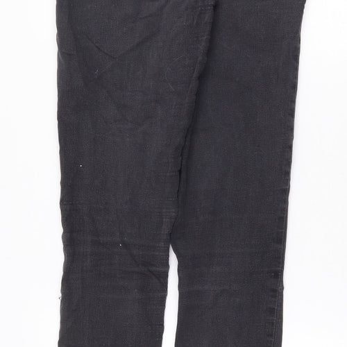 Topshop Womens Grey Cotton Straight Jeans Size 28 in Regular Zip