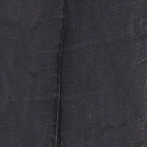 Topshop Womens Grey Cotton Straight Jeans Size 28 in Regular Zip