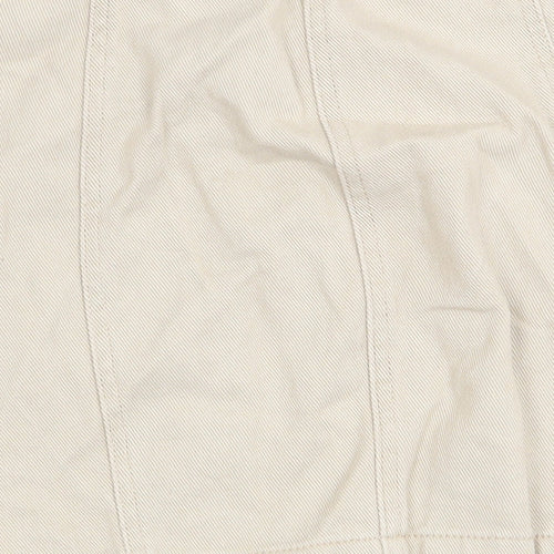 Pull Womens Beige Cotton Cargo Skirt Size S Zip
