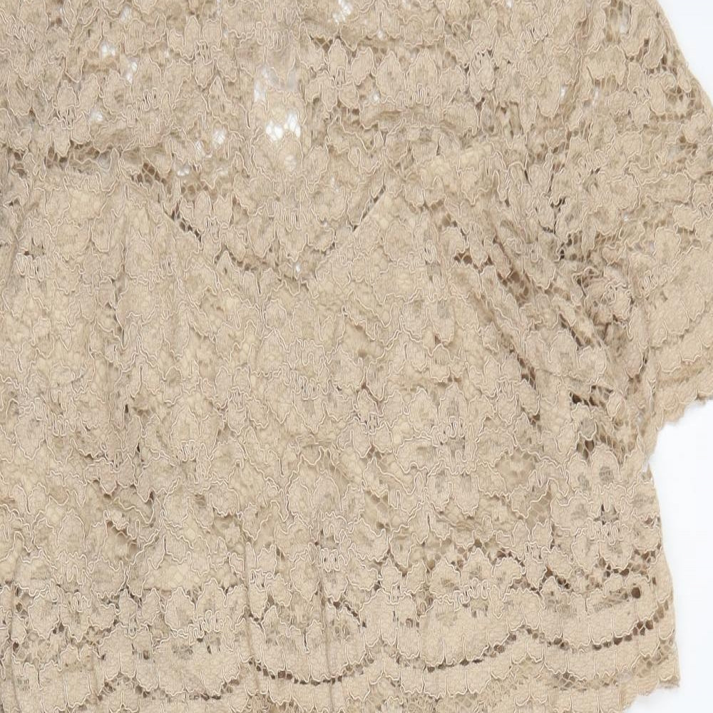 Whistles Womens Beige Viscose Sheath Size 12 Boat Neck Zip