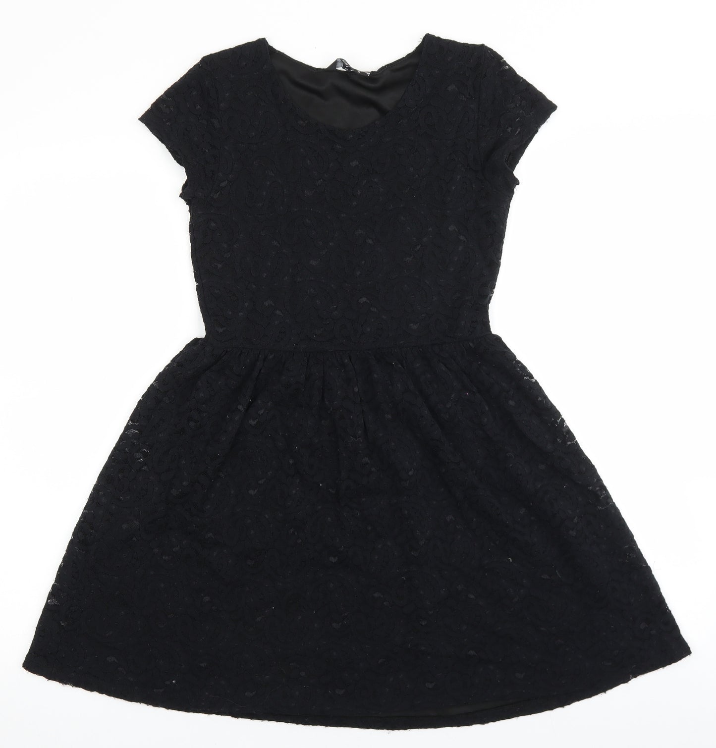 Candy Couture Girls Black Polyamide A-Line Size 12-13 Years Roll Neck Pullover