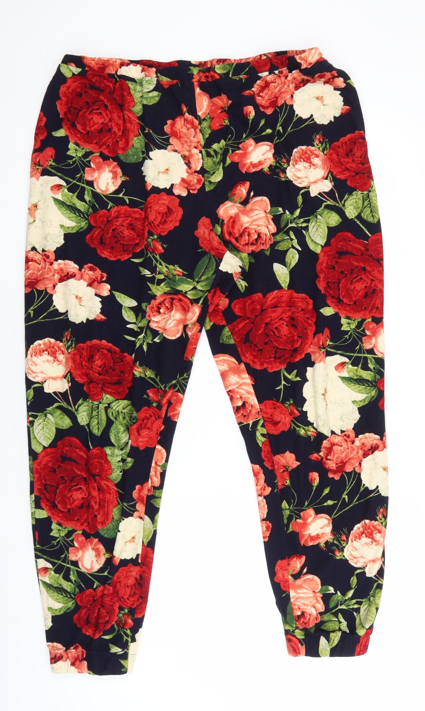 NEXT Womens Multicoloured Floral Polyester Harem Trousers Size L L27 in Regular