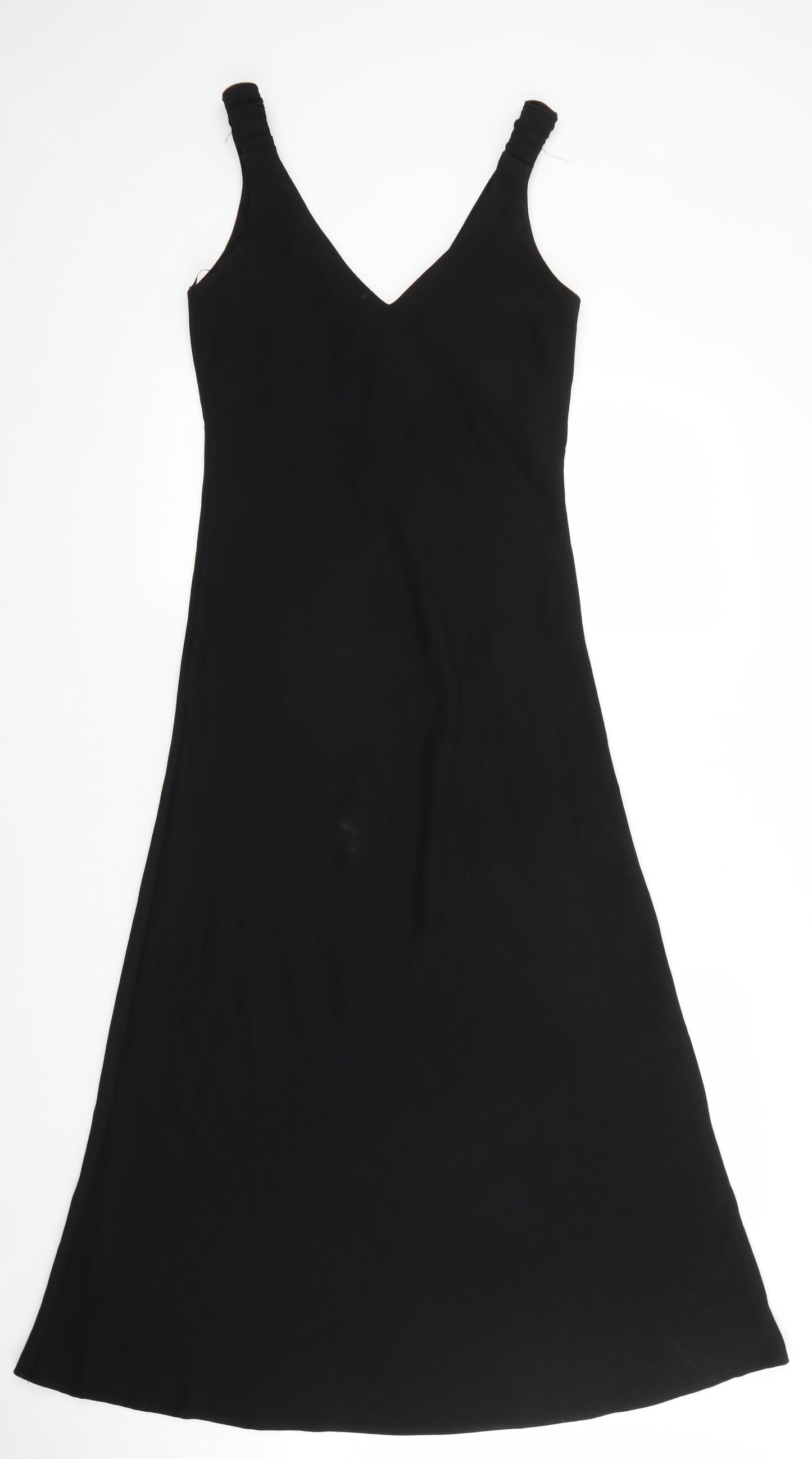 Zara Womens Black Polyester Maxi Size M V-Neck Pullover