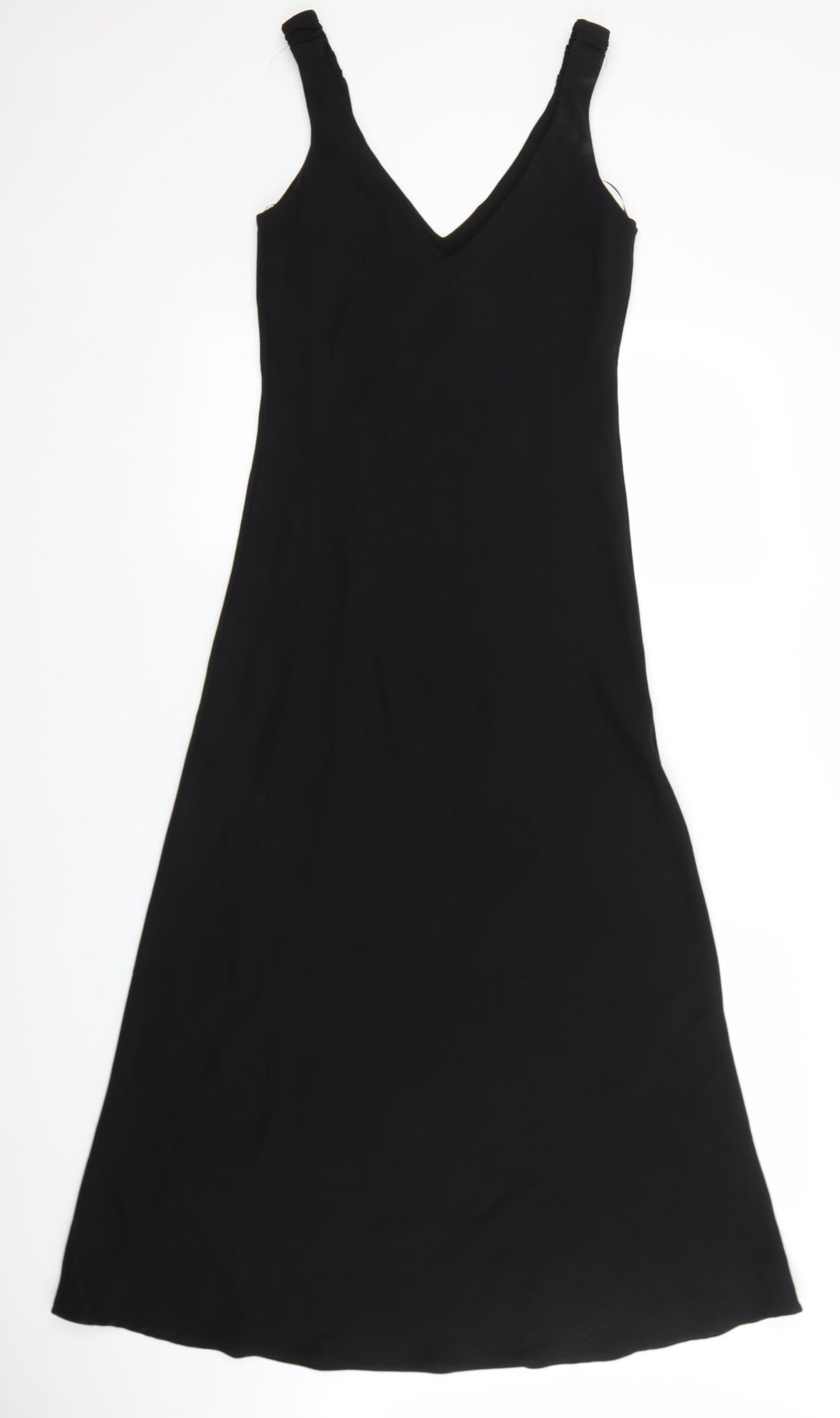 Zara Womens Black Polyester Maxi Size M V-Neck Pullover
