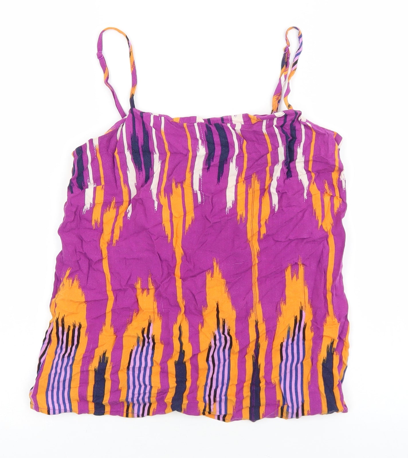 Warehouse Womens Multicoloured Geometric Viscose Camisole Tank Size 6 Square Neck