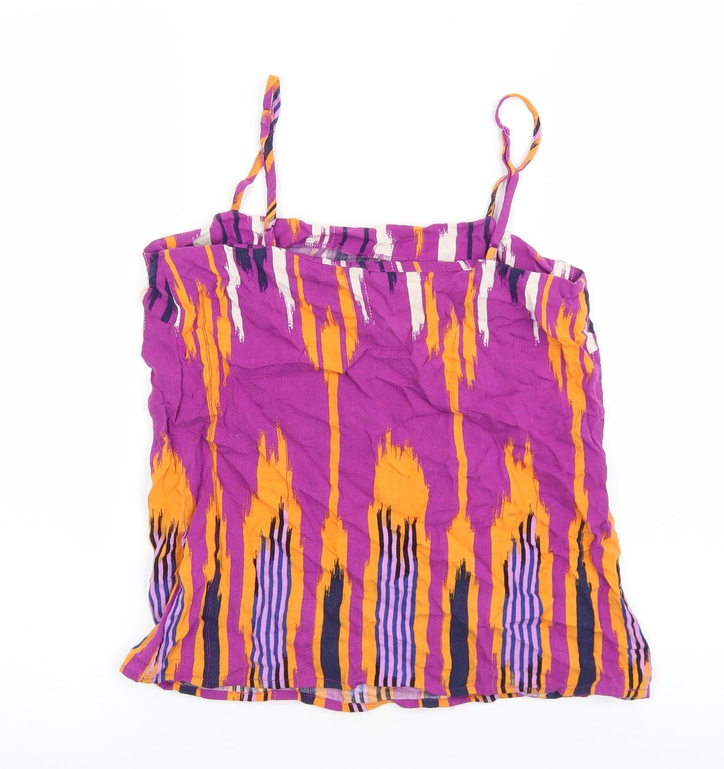 Warehouse Womens Multicoloured Geometric Viscose Camisole Tank Size 6 Square Neck