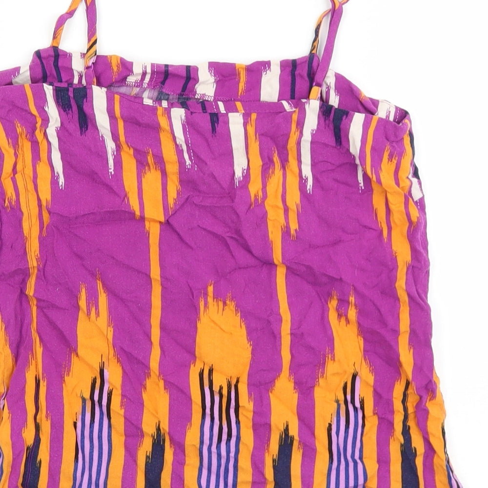 Warehouse Womens Multicoloured Geometric Viscose Camisole Tank Size 6 Square Neck