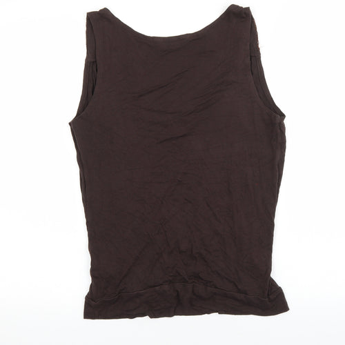 Dorothy Perkins Womens Brown Viscose Wrap Tank Size 14 V-Neck