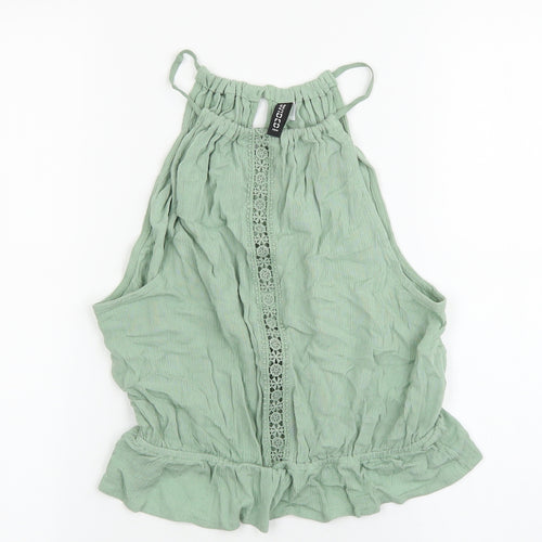 Divided Womens Green Viscose Basic Tank Size 6 Square Neck