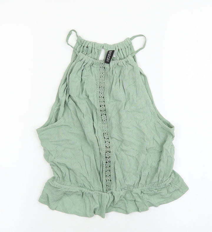 Divided Womens Green Viscose Basic Tank Size 6 Square Neck