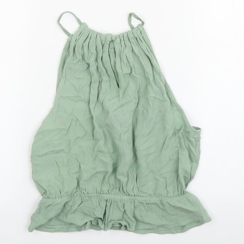 Divided Womens Green Viscose Basic Tank Size 6 Square Neck