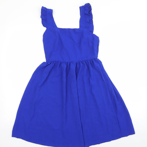 SheIn Womens Blue Polyester Tank Dress Size S Square Neck Pullover