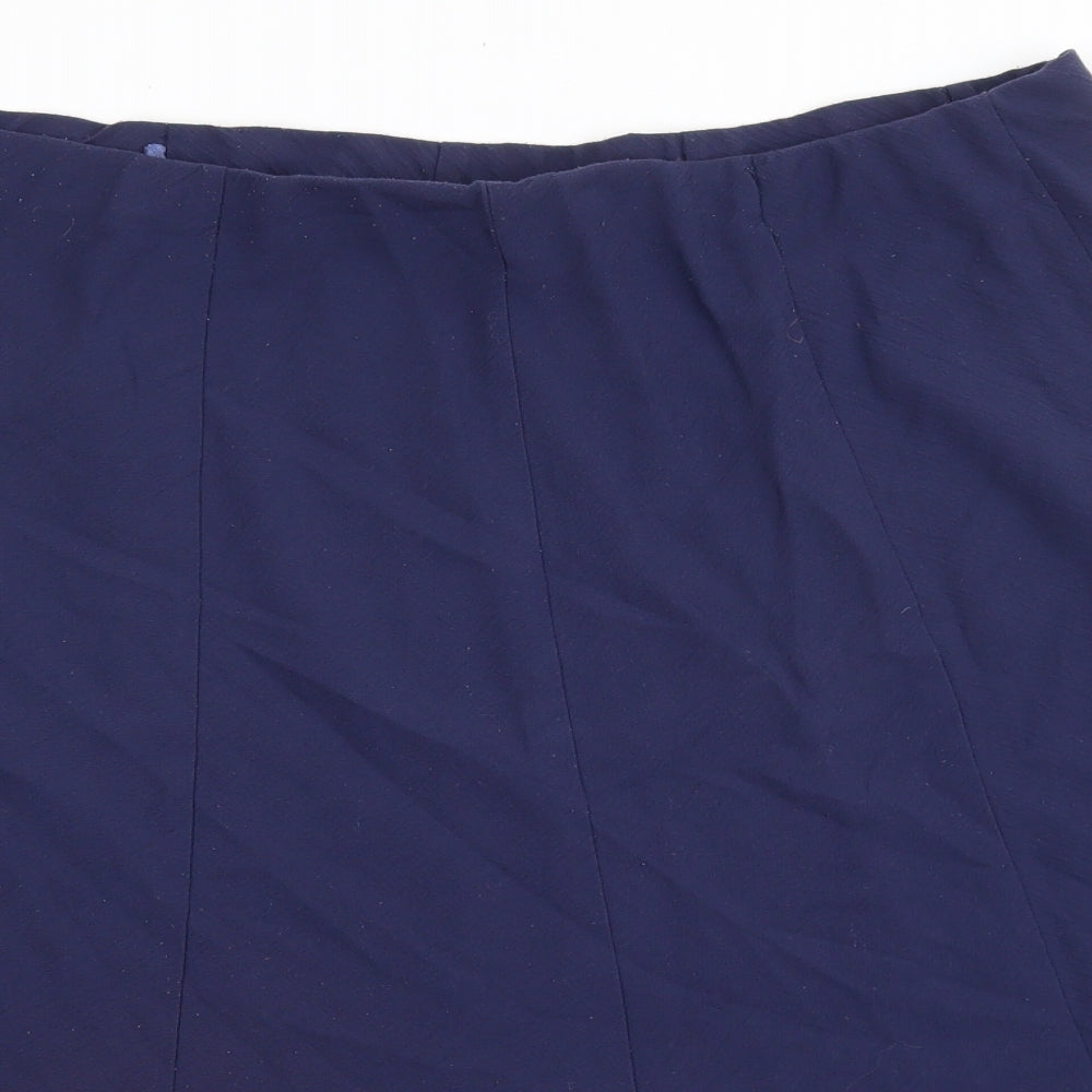 Papaya Womens Blue Polyester Flare Skirt Size 20