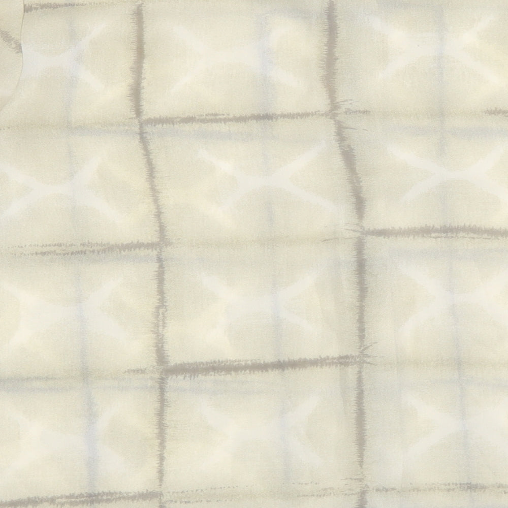 Marks and Spencer Womens Beige Geometric Polyester Basic Button-Up Size 16 Collared