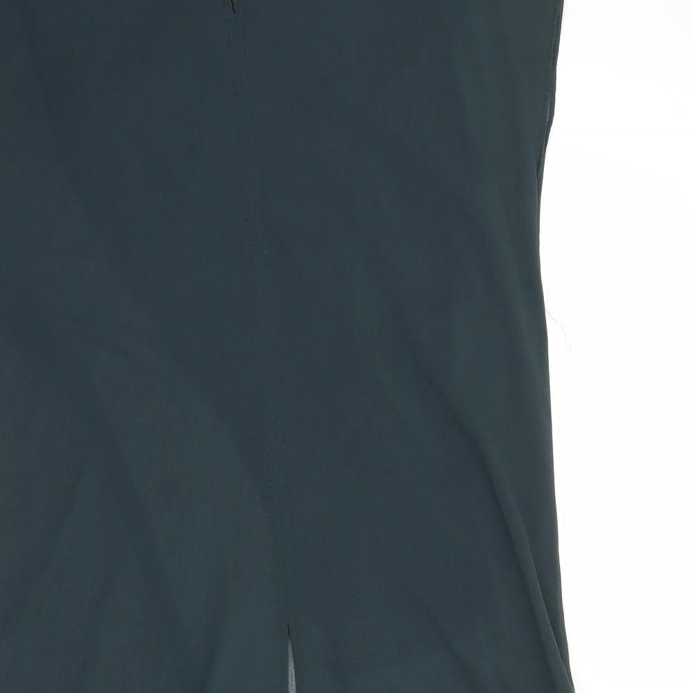 Zara Womens Green Polyester A-Line Size XS V-Neck Pullover