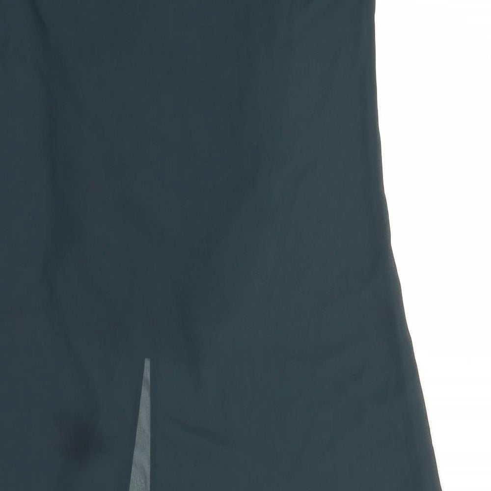 Zara Womens Green Polyester A-Line Size XS V-Neck Pullover