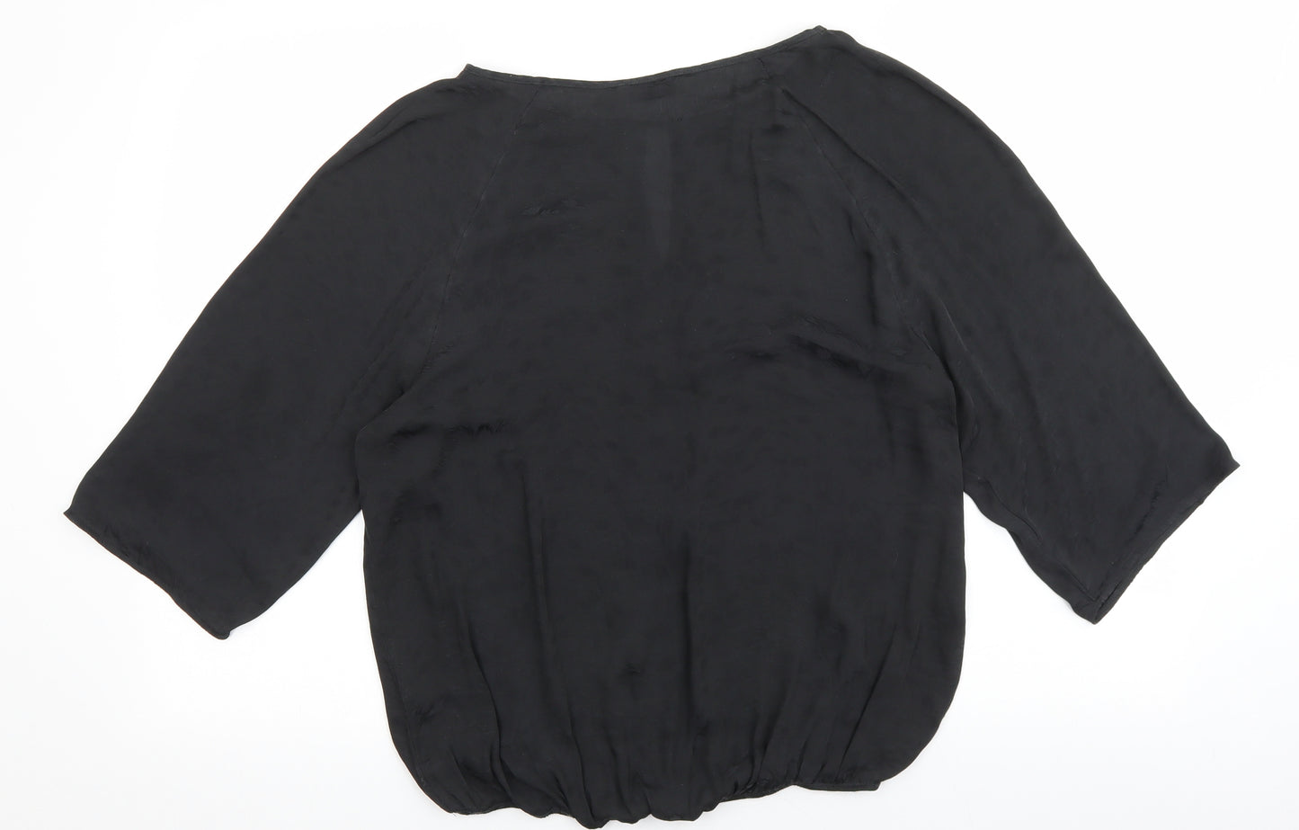 Soon Womens Black Polyester Basic Blouse Size 12 Boat Neck