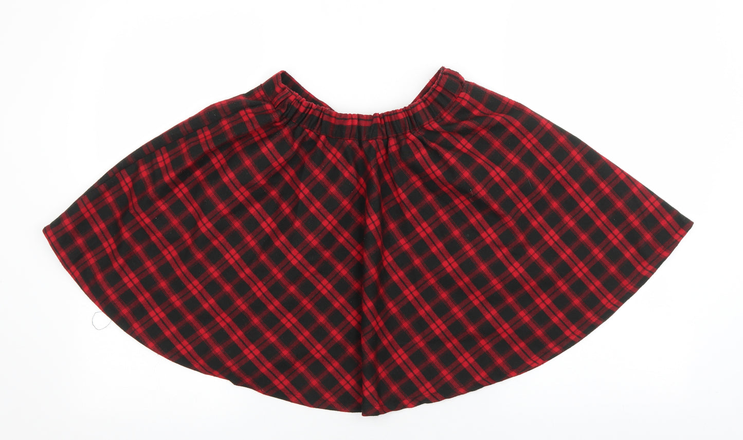 Young Dimension Girls Black Plaid Polyester Flare Skirt Size 11-12 Years Regular