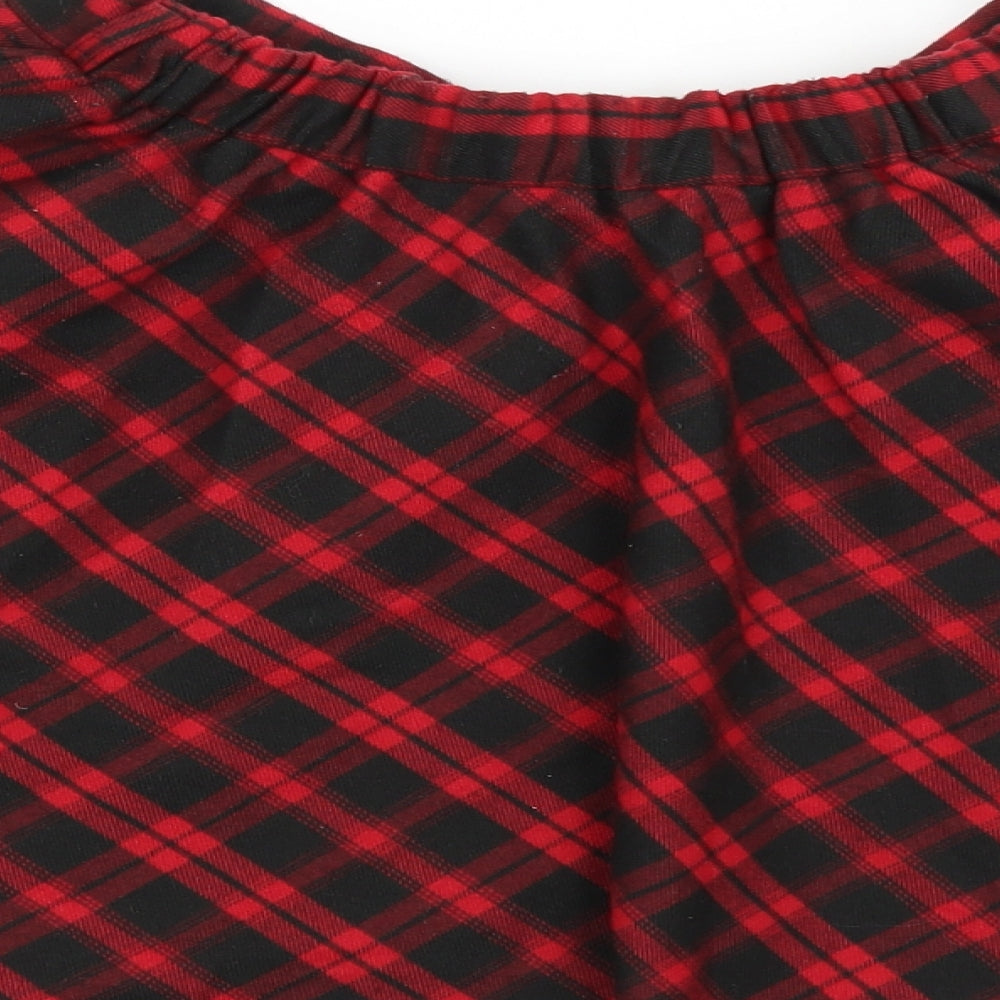Young Dimension Girls Black Plaid Polyester Flare Skirt Size 11-12 Years Regular