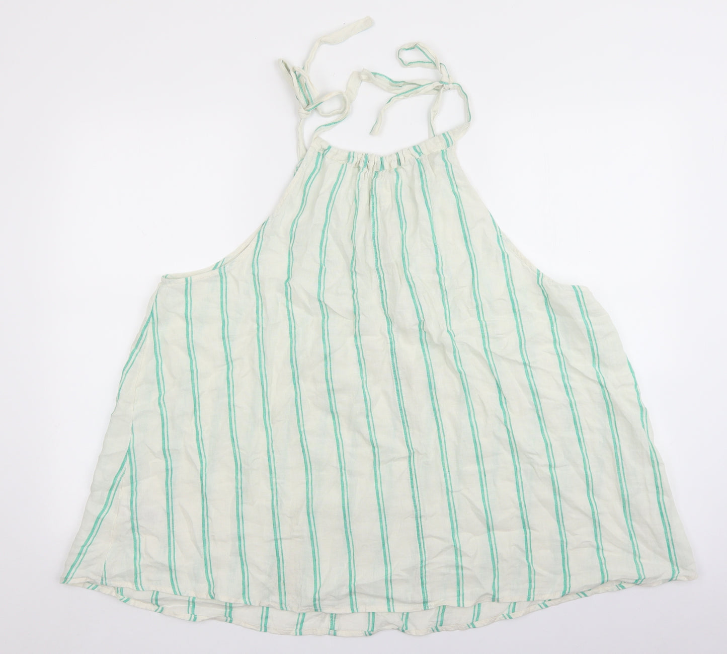 Marks and Spencer Womens Beige Striped Flax Basic Tank Size 20 Halter