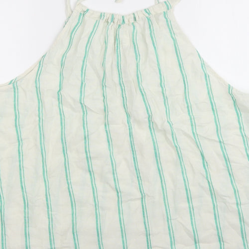 Marks and Spencer Womens Beige Striped Flax Basic Tank Size 20 Halter