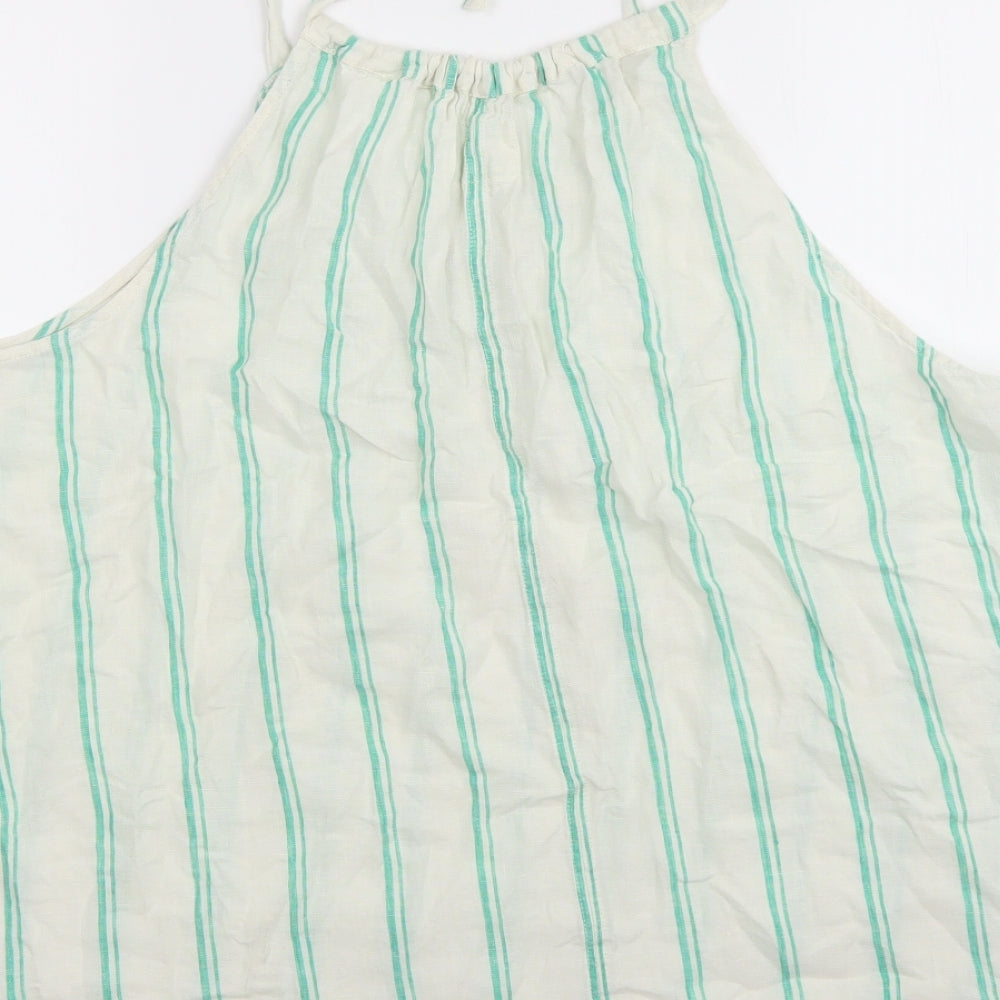 Marks and Spencer Womens Beige Striped Flax Basic Tank Size 20 Halter