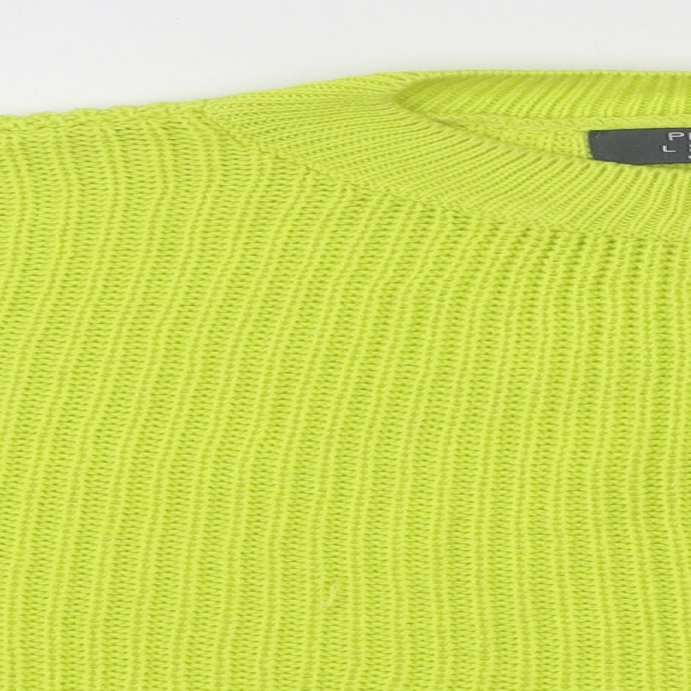 Primark Womens Green Round Neck Acrylic Pullover Jumper Size L - Neon