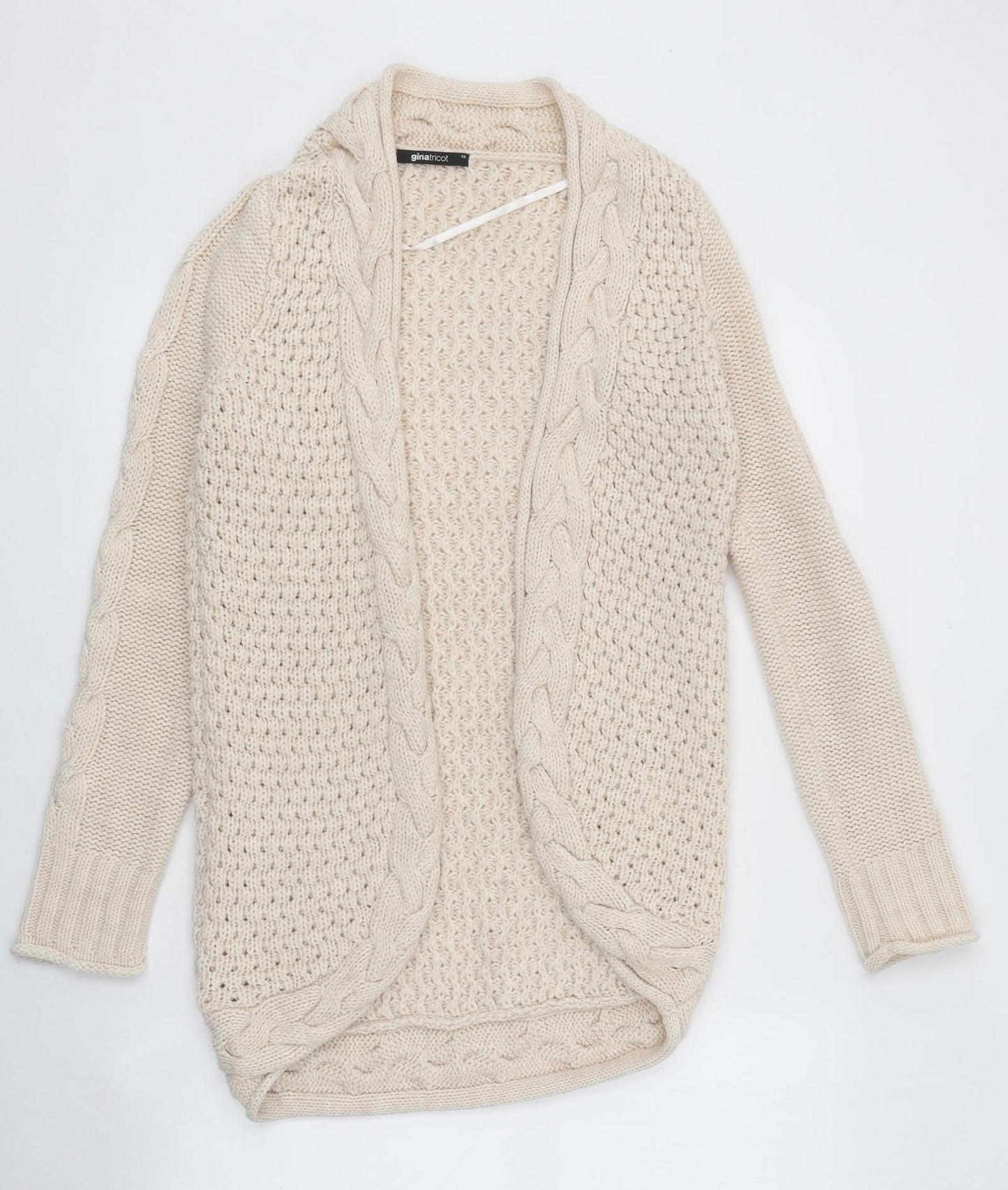 Gina Tricot Womens Beige V-Neck Acrylic Cardigan Jumper Size XS