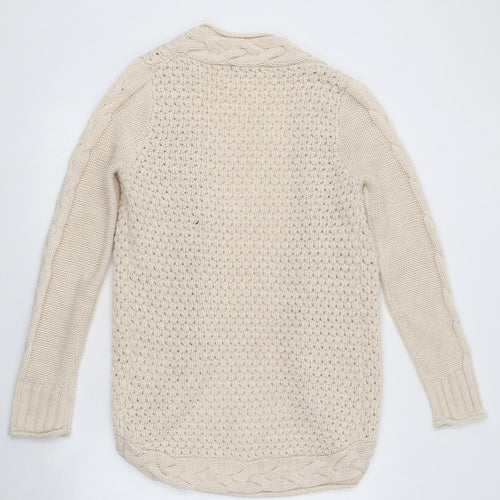 Gina Tricot Womens Beige V-Neck Acrylic Cardigan Jumper Size XS