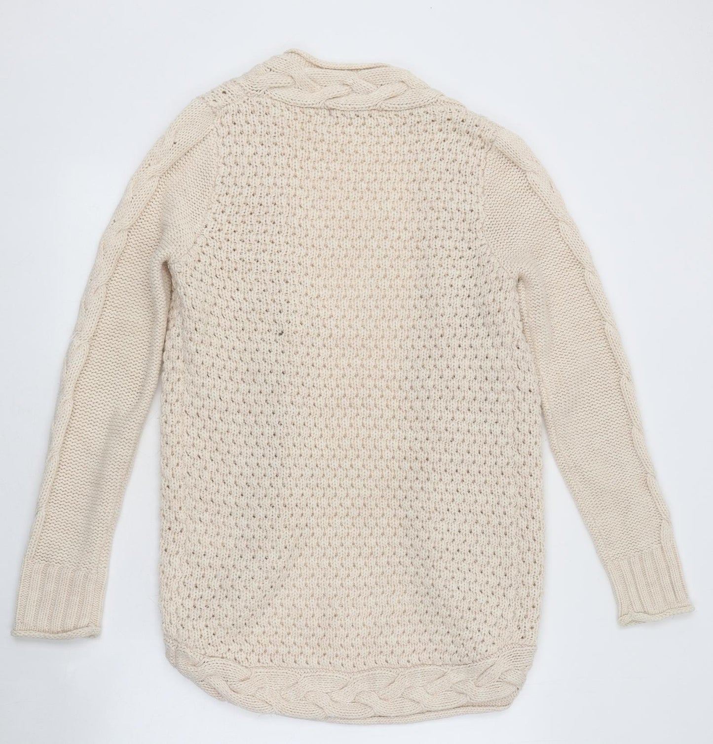 Gina Tricot Womens Beige V-Neck Acrylic Cardigan Jumper Size XS