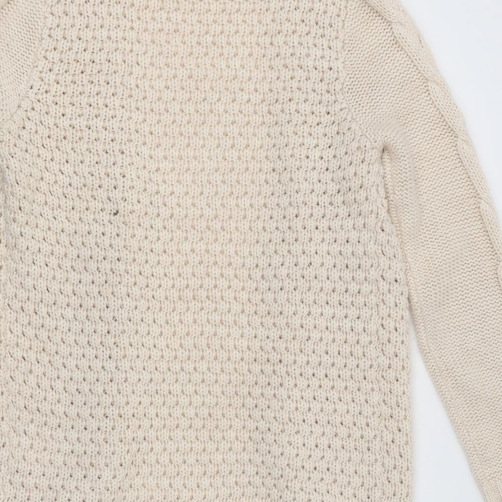 Gina Tricot Womens Beige V-Neck Acrylic Cardigan Jumper Size XS