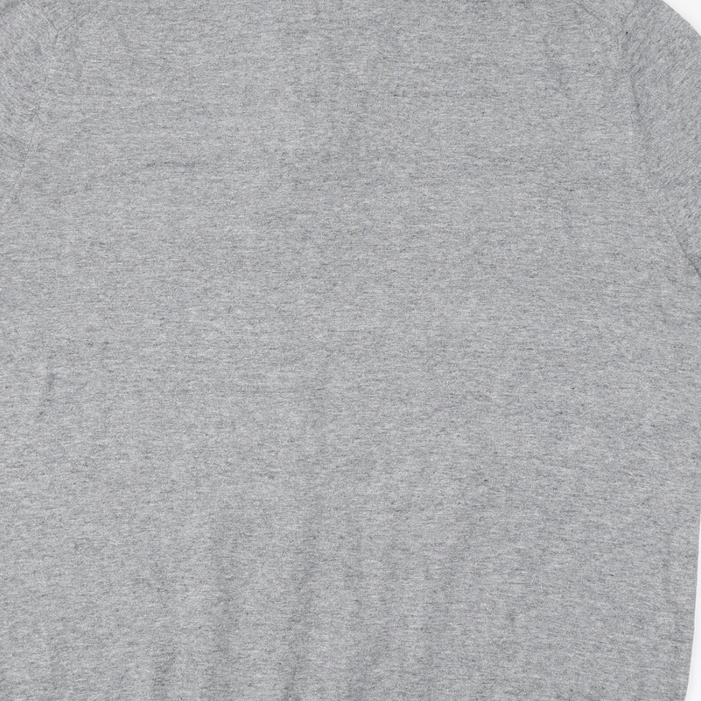 Marks and Spencer Mens Grey Cotton Polo Size XL Collared Button