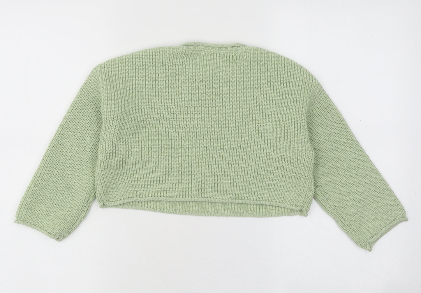 Zara Girls Green Round Neck Polyester Pullover Jumper Size 6-7 Years Pullover