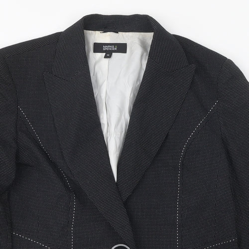 Marks and Spencer Womens Black Jacket Blazer Size 10 Button