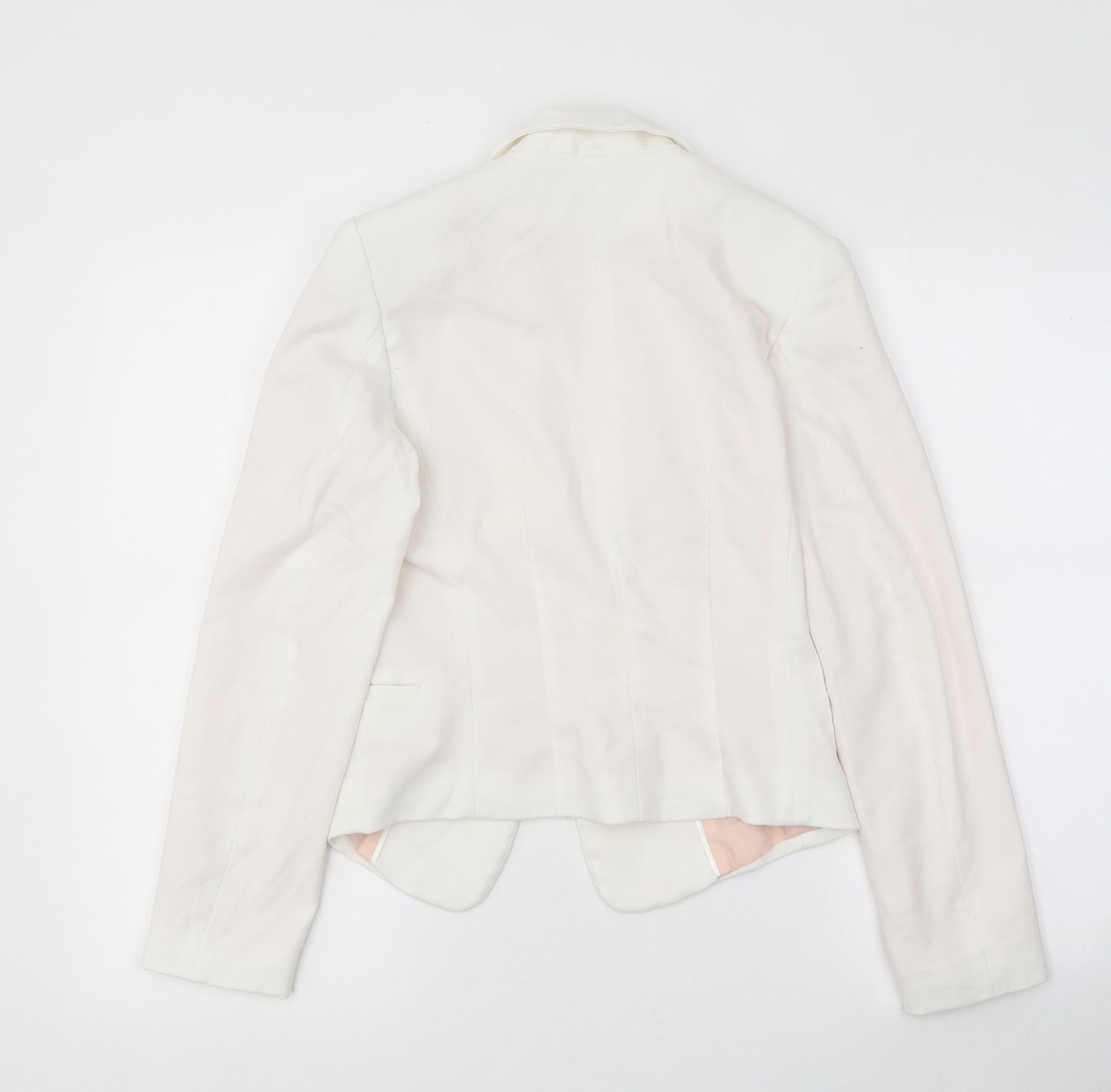 H&M Womens White Jacket Size 6 Hook & Eye
