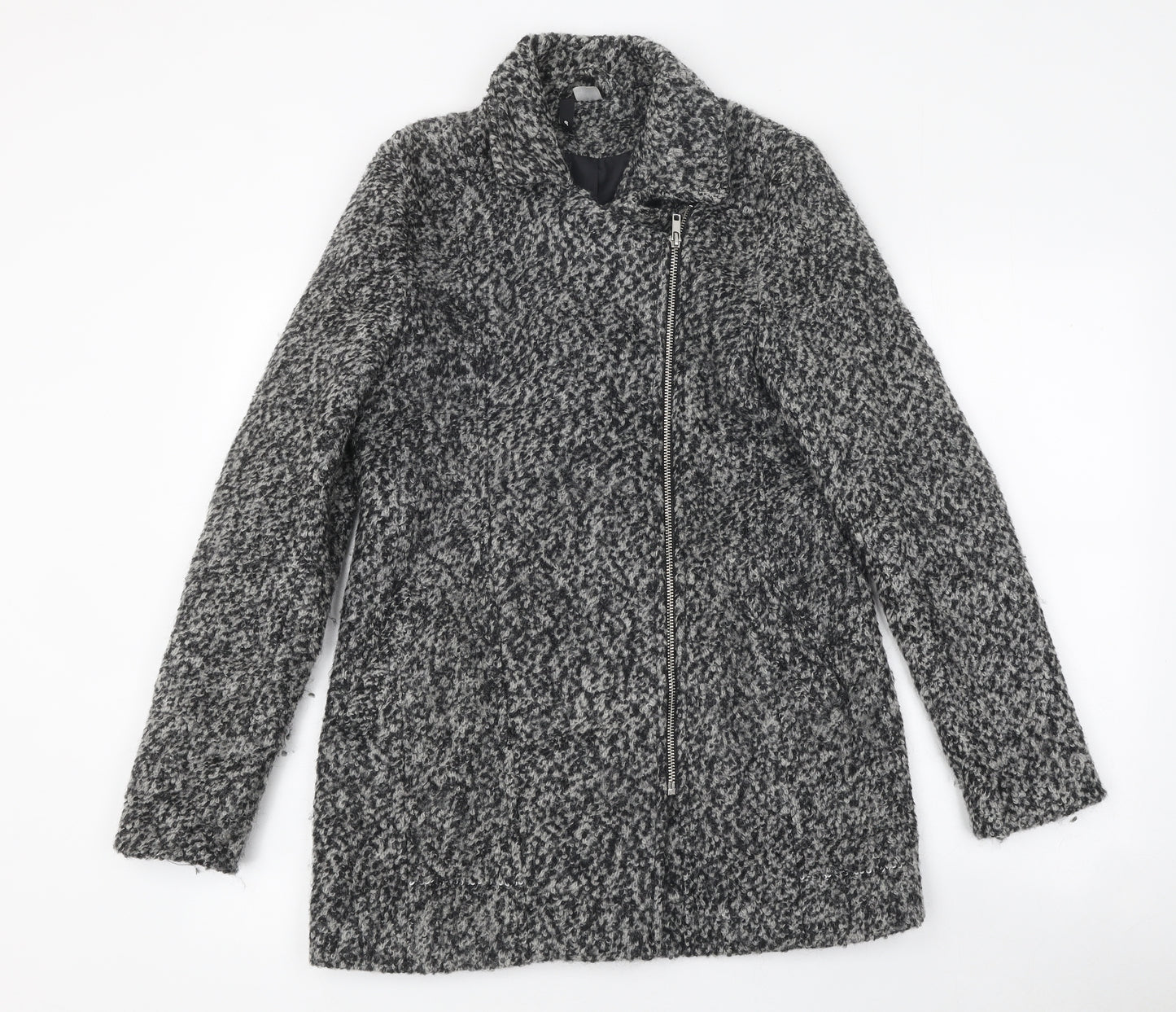 H&M Womens Grey Jacket Size 8 Zip