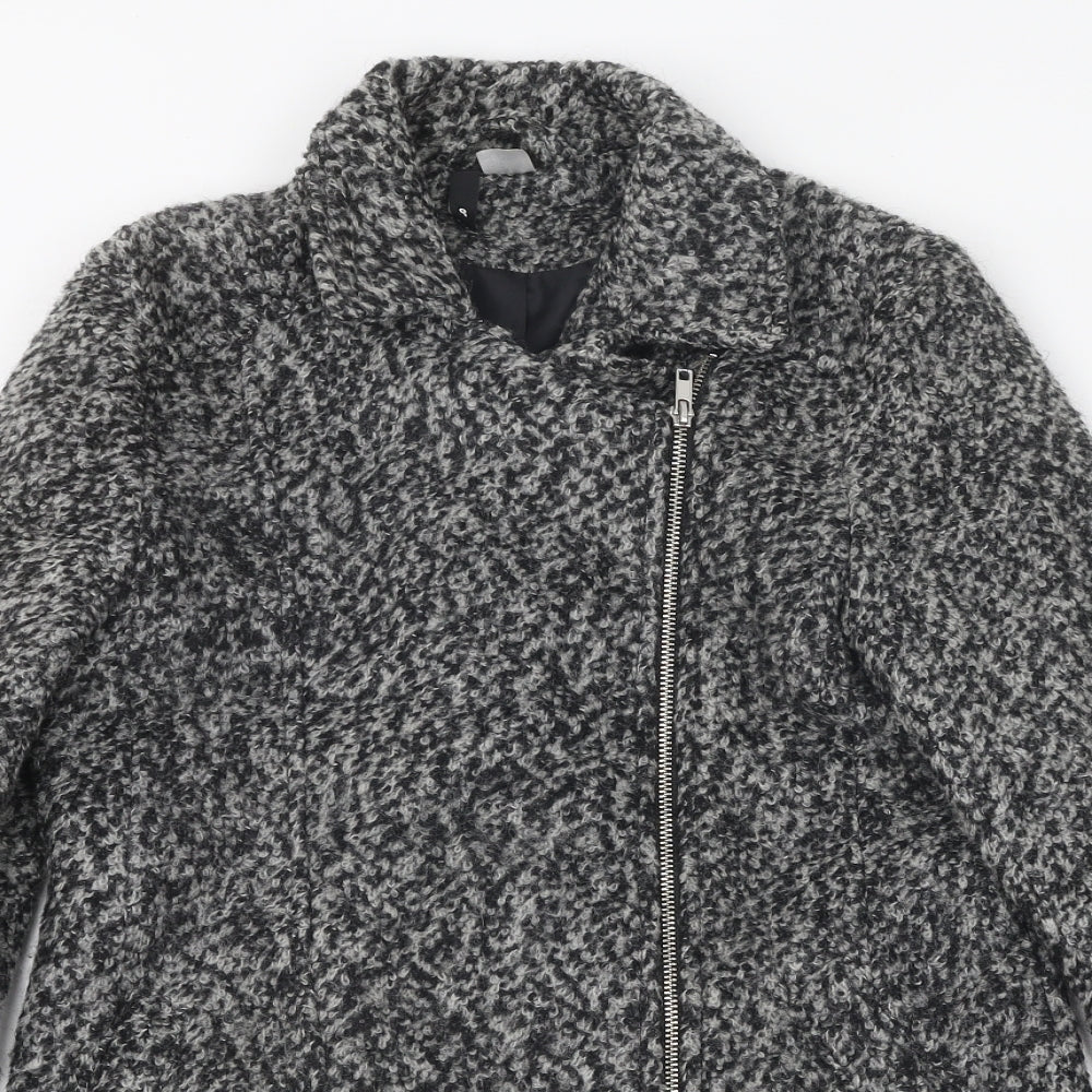 H&M Womens Grey Jacket Size 8 Zip