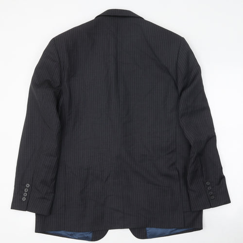 Asto&Gunn Mens Grey Striped Wool Jacket Blazer Size 42