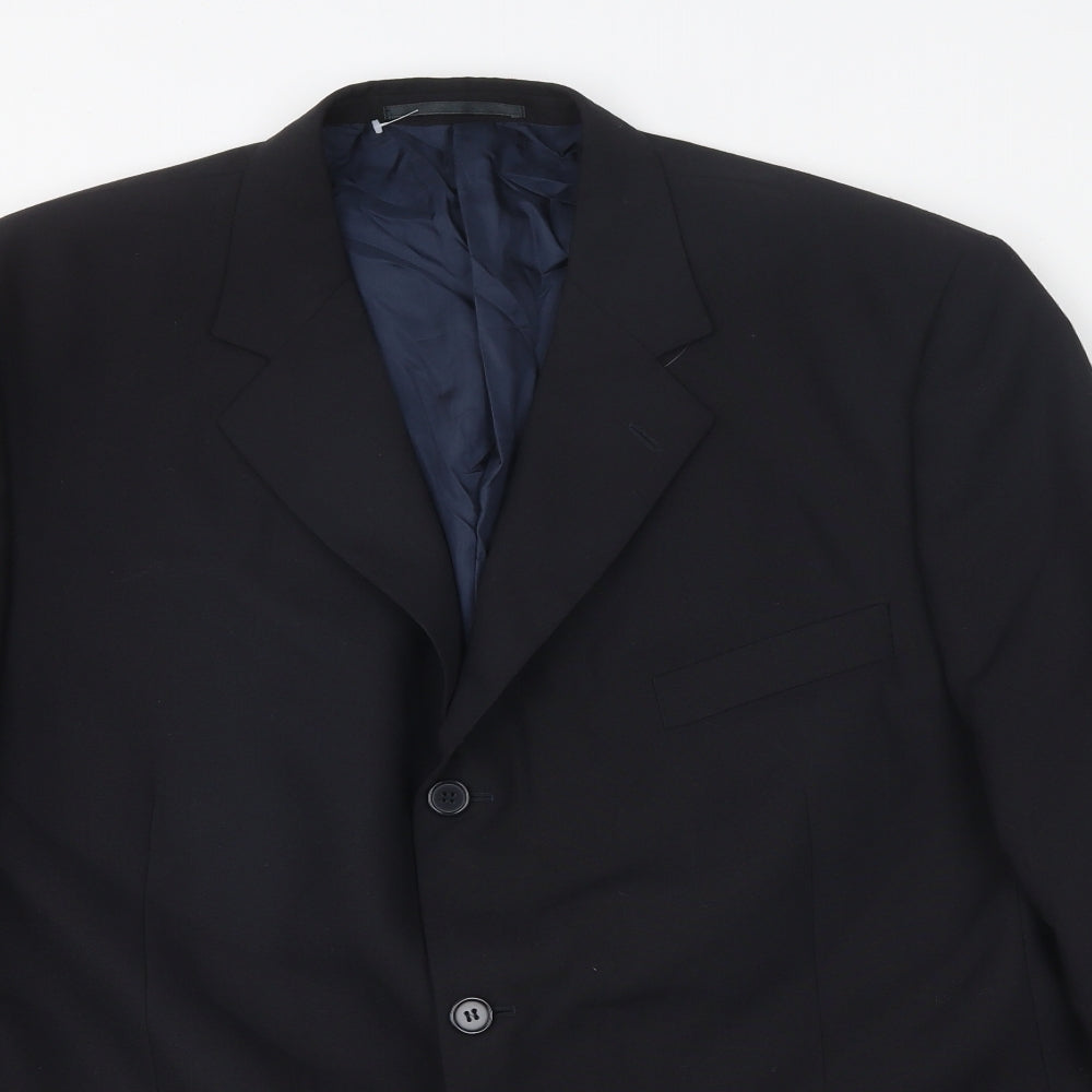 SCOTT&TAYLOR Mens Black Wool Jacket Blazer Size 50