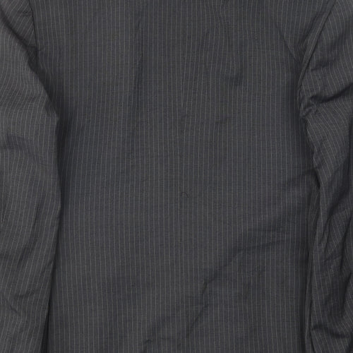 NEXT Mens Grey Striped Polyester Jacket Blazer Size 40