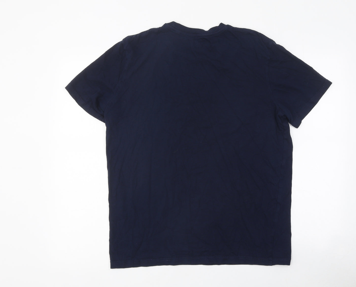 Preworn Womens Blue Polyester Basic T-Shirt Size M Crew Neck - Astronaut