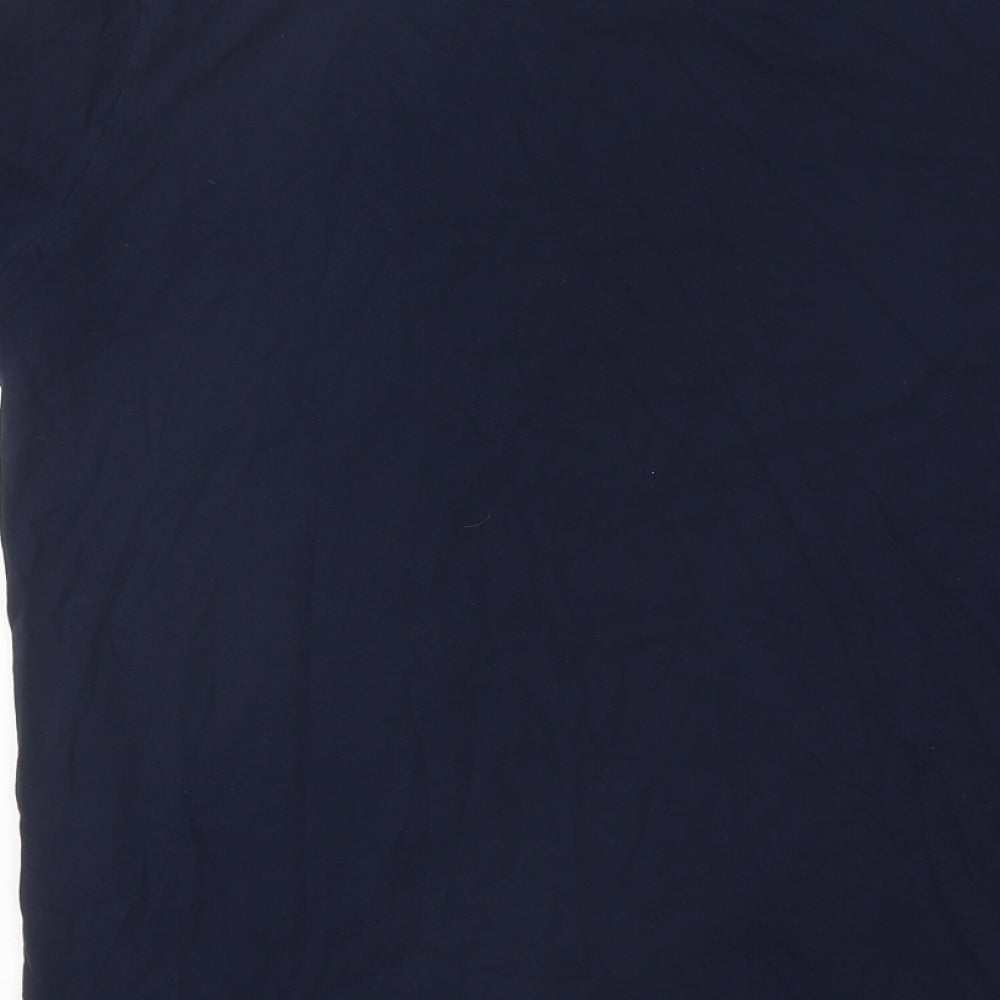 Preworn Womens Blue Polyester Basic T-Shirt Size M Crew Neck - Astronaut