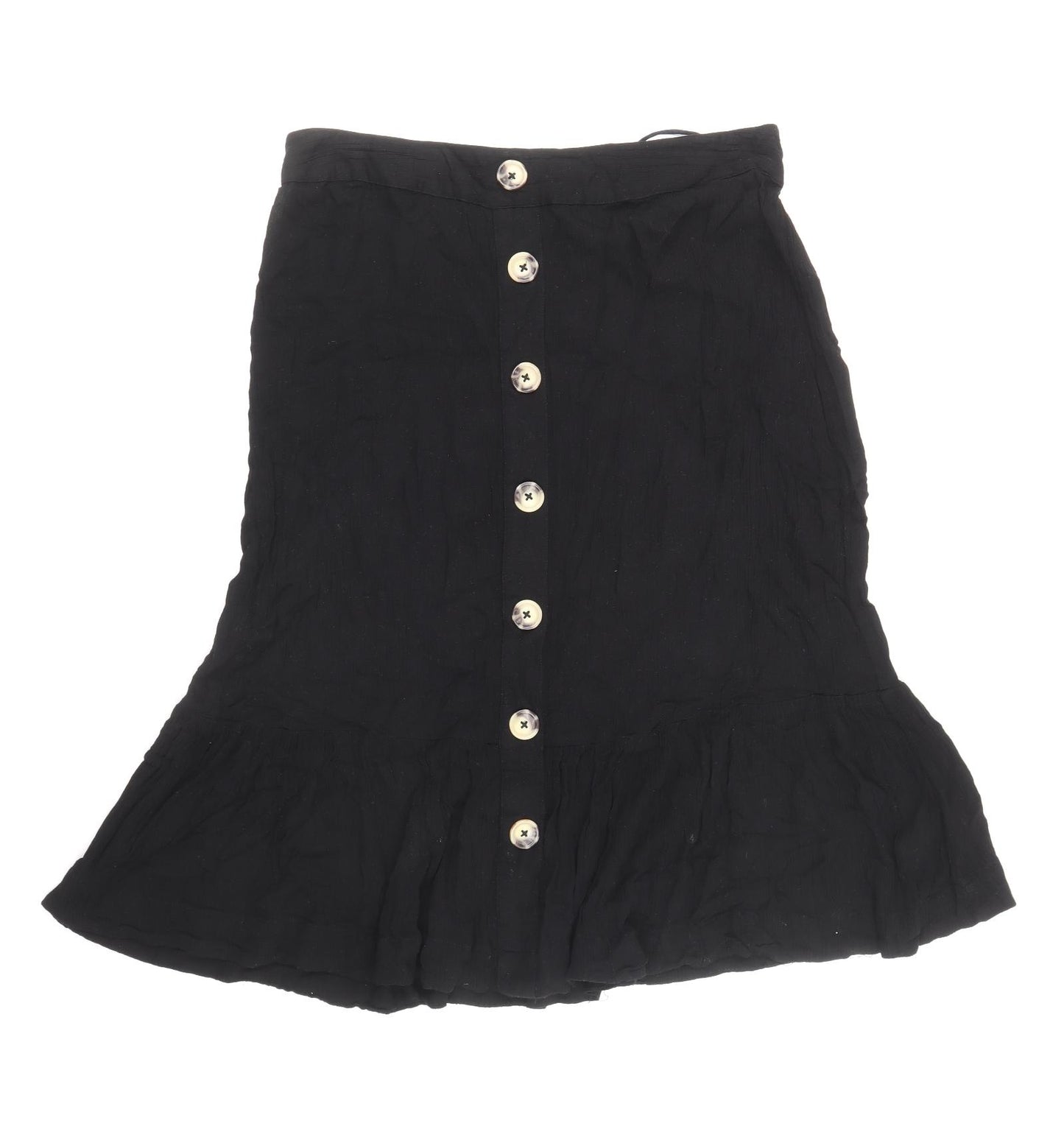 Bonmarché Womens Black Viscose Flare Skirt Size 14