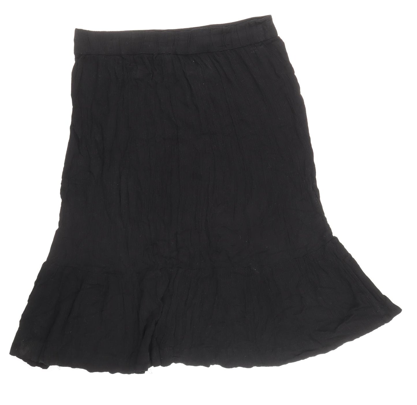 Bonmarché Womens Black Viscose Flare Skirt Size 14
