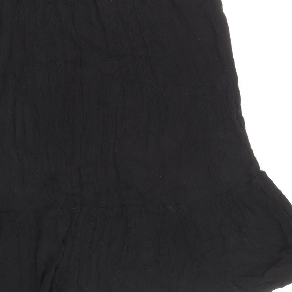 Bonmarché Womens Black Viscose Flare Skirt Size 14