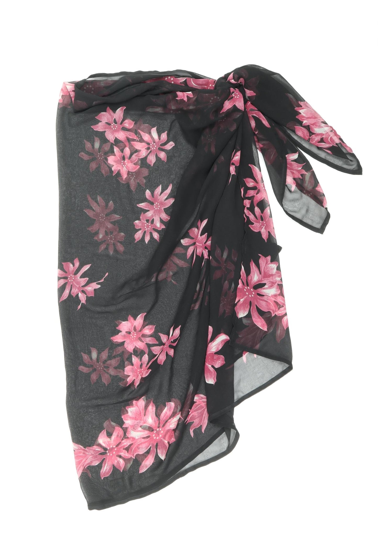 Resort Womens Black Floral Polyamide Cover Up One Size