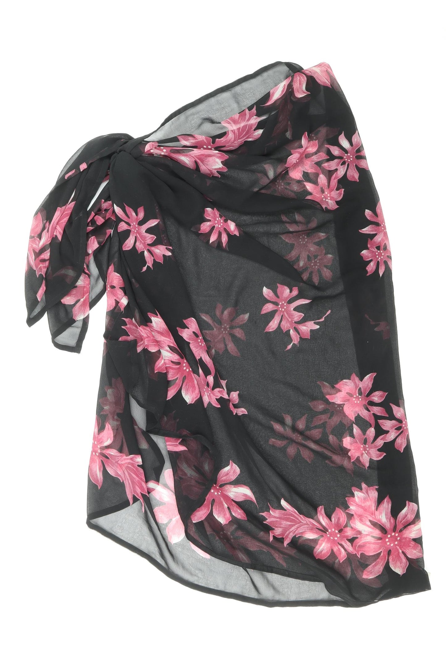 Resort Womens Black Floral Polyamide Cover Up One Size