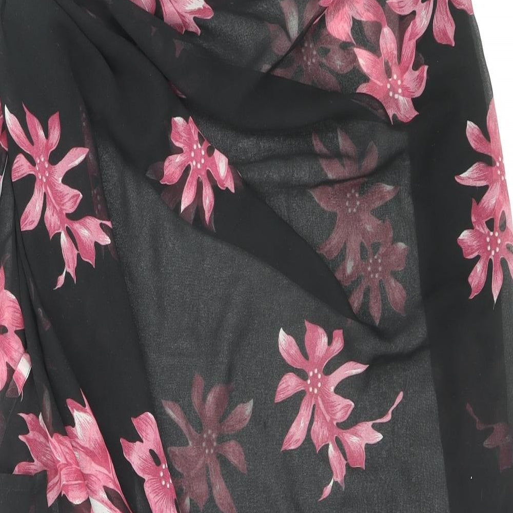 Resort Womens Black Floral Polyamide Cover Up One Size