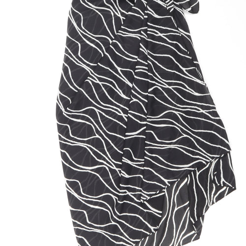 The Beach Womens Black Striped Polyester Cover Up One Size